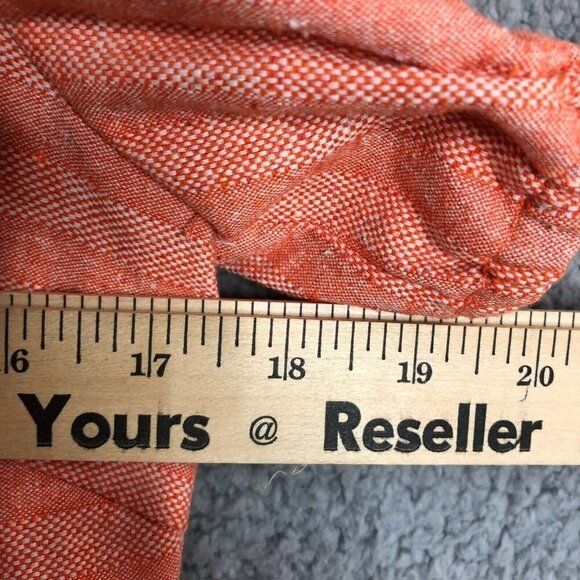 REVOLVE Line and Dot Zoe Wrap Top Linen Blend Puff Sleeve V-Neck Orange Small - Picture 8 of 11